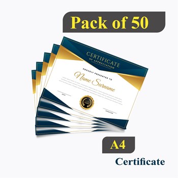 CERTIFICATE PRINTING PACK OF 50 ECONOMY PAPER